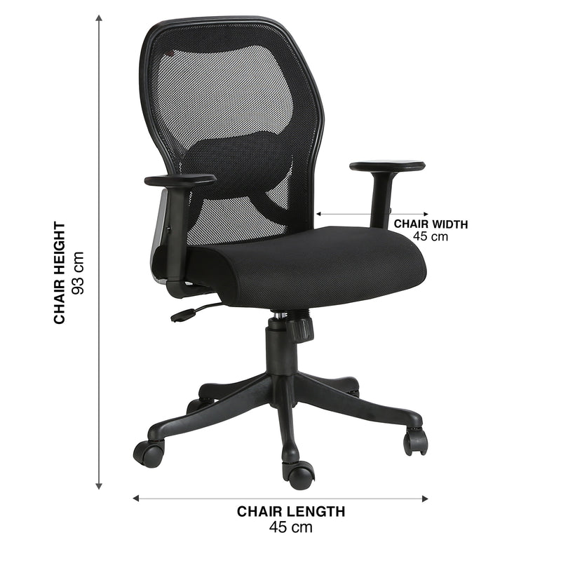 WorkStore Ergonomic Chair with Mesh Back Support, Black