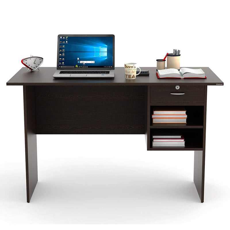 WorkStore Wooden Study Table With Drawer, Storage & Leg Space for Home / Office, Engineered Wood