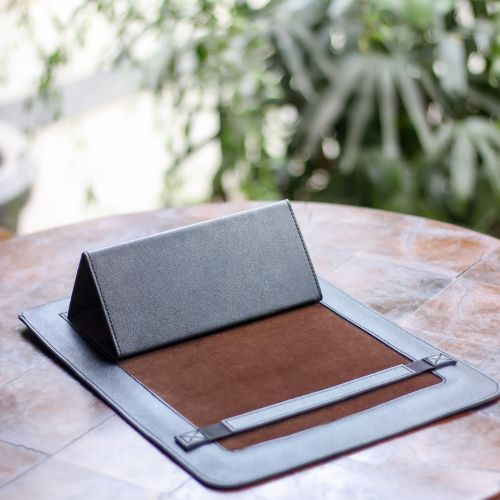 Fitizen Riser (Sleeve) Black Vegan Leather Laptop Stand,Ergonomic Laptop Stands Compatible with laptops of 10"-15"