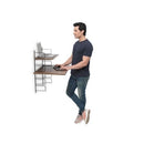 Fitizen Rack Black & Urban Teak Standing Desk /Ergonomic Desk/Laptop Desk/Work from Home Desk//Height Adjustable Desk