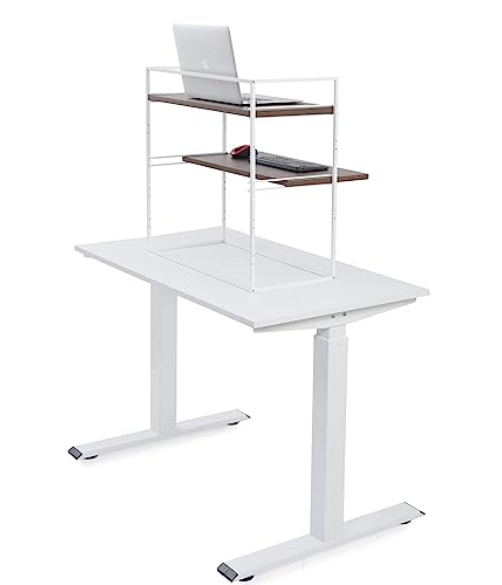 Fitizen Zen FOLD Standing Desk/Ergonomic Desk/Laptop Desk/Work from Home Desk//Height Adjustable Desk, Tabletop Sit to Stand Workstation Converter( Grey & Urban Teak)