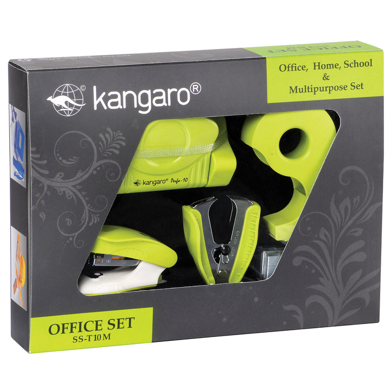 Kangaro Stationery Set SS-T10M, Stapler, Remover, Punch, Tape, Staples