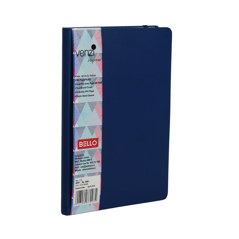 Bello Venzi Hardbound Notebook A5, 80 Gsm, 160 pages dot grid, Assorted Color  Pcs 1