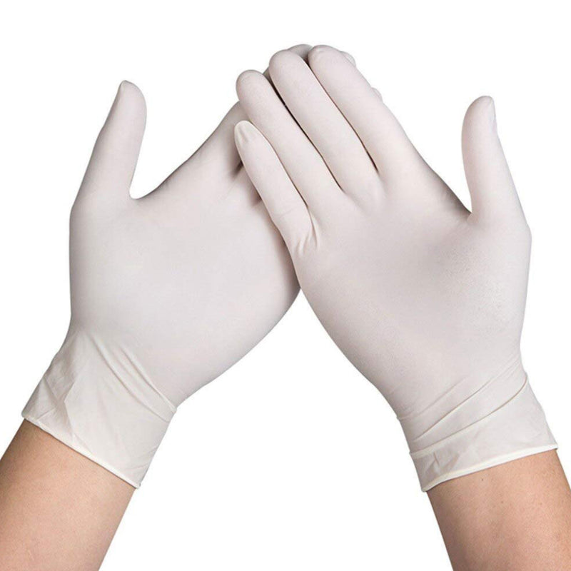 Disposable Gloves, Latex Rubber, Pack of 100