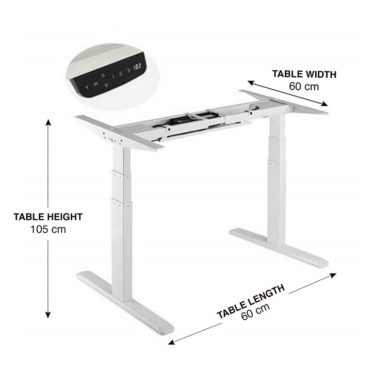 WorkStore Computer Sit and Stand Table, Electronic Height Adjustable Desk, Dual Motor for 3 Stage Lifting