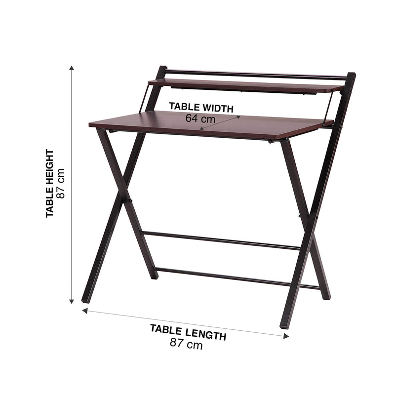 WorkStore Folding Study Table with extra shelf, Portable