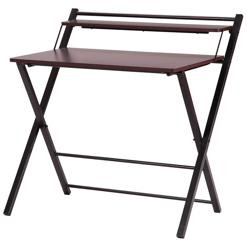 WorkStore Folding Study Table with extra shelf, Portable
