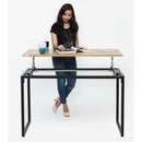 WorkStore Metal Table with Lift-up table top, steel base and matte finish