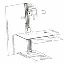 WorkStore Defianz Laptop Table, Sit-Stand, Adjustable with Spring Lift