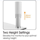 WorkStore Defianz Laptop Stand with Tempered Glass, Height Adjustable Monitor Riser, Triangle