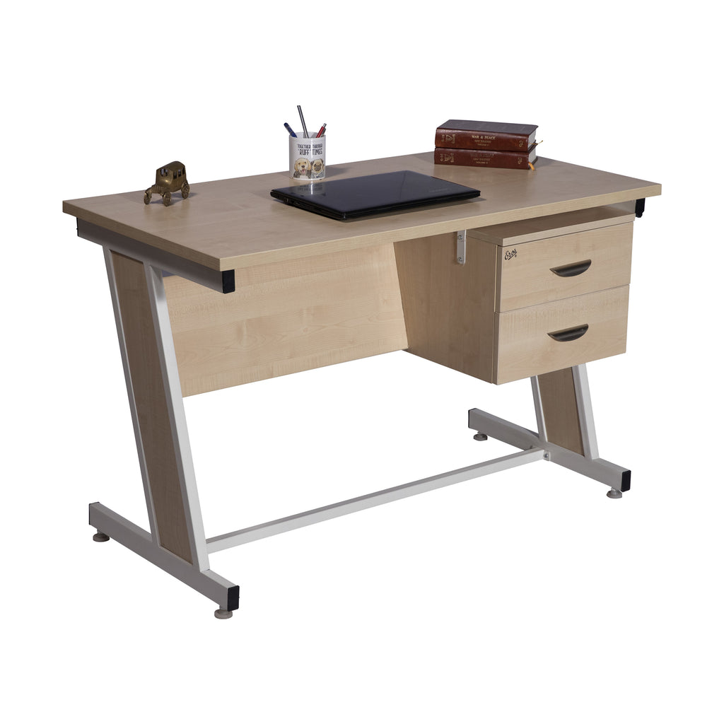 WorkStore Study Table, Fixed Leg, Maple Finish