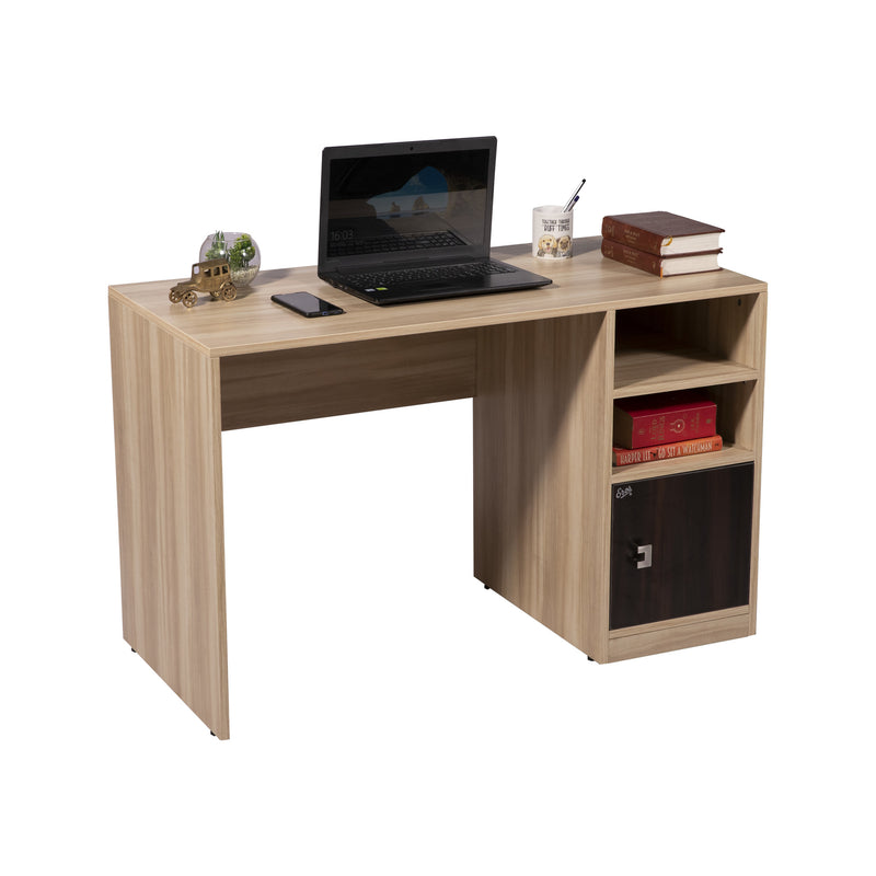 WorkStore Study Table, Particle Wood, With Open Drawer & Storage