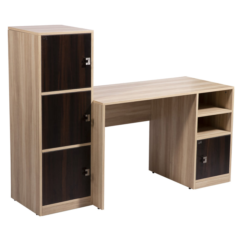 WorkStore Study Table, Engineered Wood, With Open Drawer & Storage