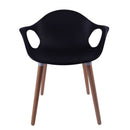 WorkStore Benson Accent Chair with wooden legs, Black