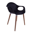 WorkStore Benson Accent Chair with wooden legs, Black