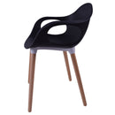 WorkStore Benson Accent Chair with wooden legs, Black