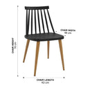 WorkStore Fanny Chair for Home, Windsor Style, Black