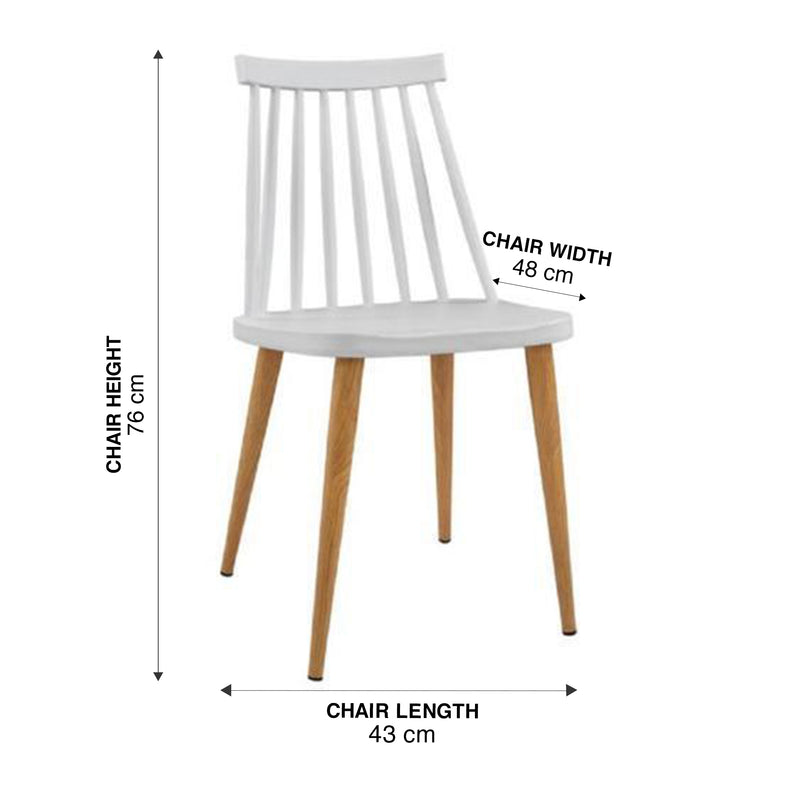 WorkStore Fanny Modern Chair, Windsor Style, White