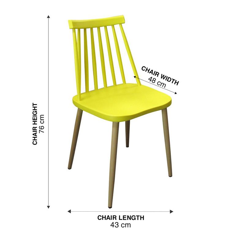 WorkStore Fanny Modern Chair, Windsor Style, Yellow