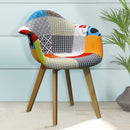 WorkStore Gavin Patchwork Armchair, Wood Legs, Multicolour
