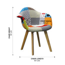 WorkStore Gavin Patchwork Armchair, Wood Legs, Multicolour