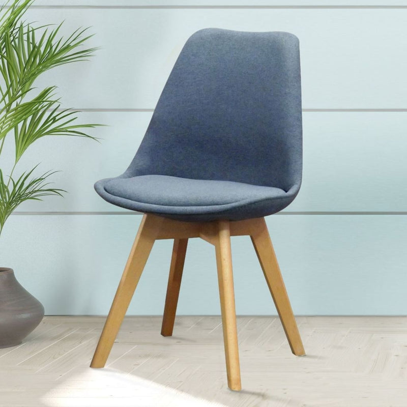 WorkStore Jason Designer Chair, Wood Legs, Upholstered, Grey
