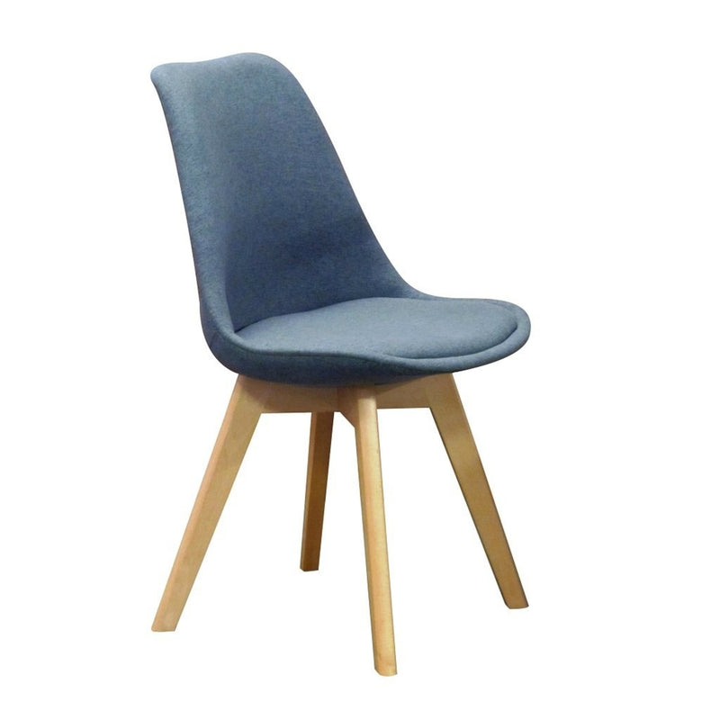 WorkStore Jason Designer Chair, Wood Legs, Upholstered, Grey