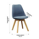 WorkStore Jason Designer Chair, Wood Legs, Upholstered, Grey