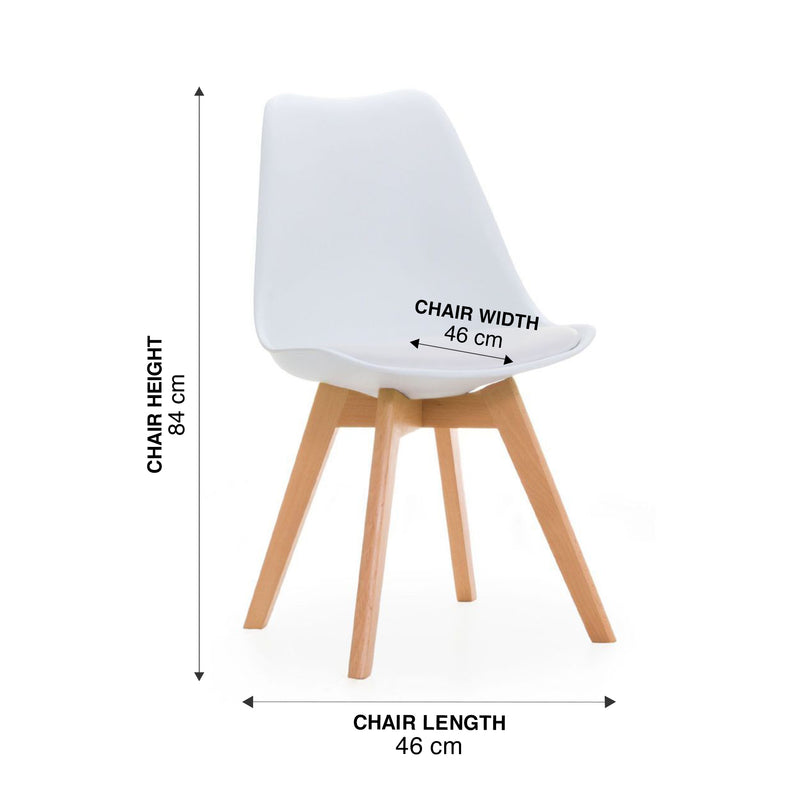WorkStore Jason Study Chair with wood legs, White
