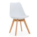 WorkStore Jason Study Chair with wood legs, White
