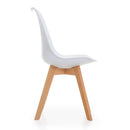 WorkStore Jason Study Chair with wood legs, White