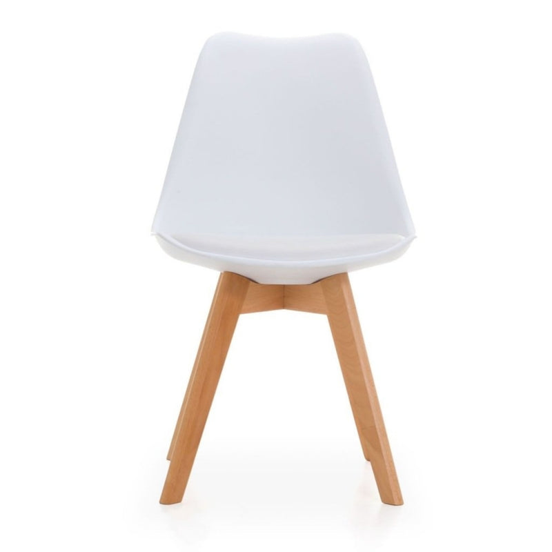 WorkStore Jason Study Chair with wood legs, White