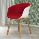 WorkStore TUB HF Cafe Chair, Fabric Cushion with Metal Legs, Red