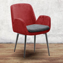 WorkStore Jeff TML Arm Chair with Cushion and Metal Legs, Red