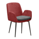 WorkStore Jeff TML Arm Chair with Cushion and Metal Legs, Red