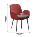 WorkStore Jeff TML Arm Chair with Cushion and Metal Legs, Red