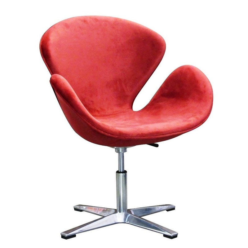 WorkStore Karen Swan Fabric Chair, Metal Base, Rubber Soles, Red