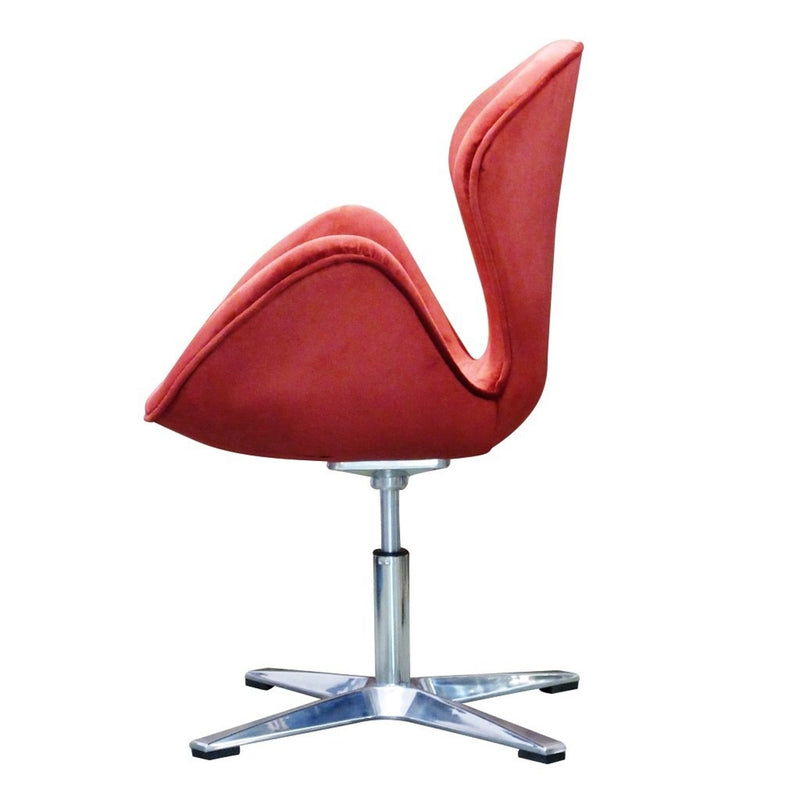 WorkStore Karen Swan Fabric Chair, Metal Base, Rubber Soles, Red