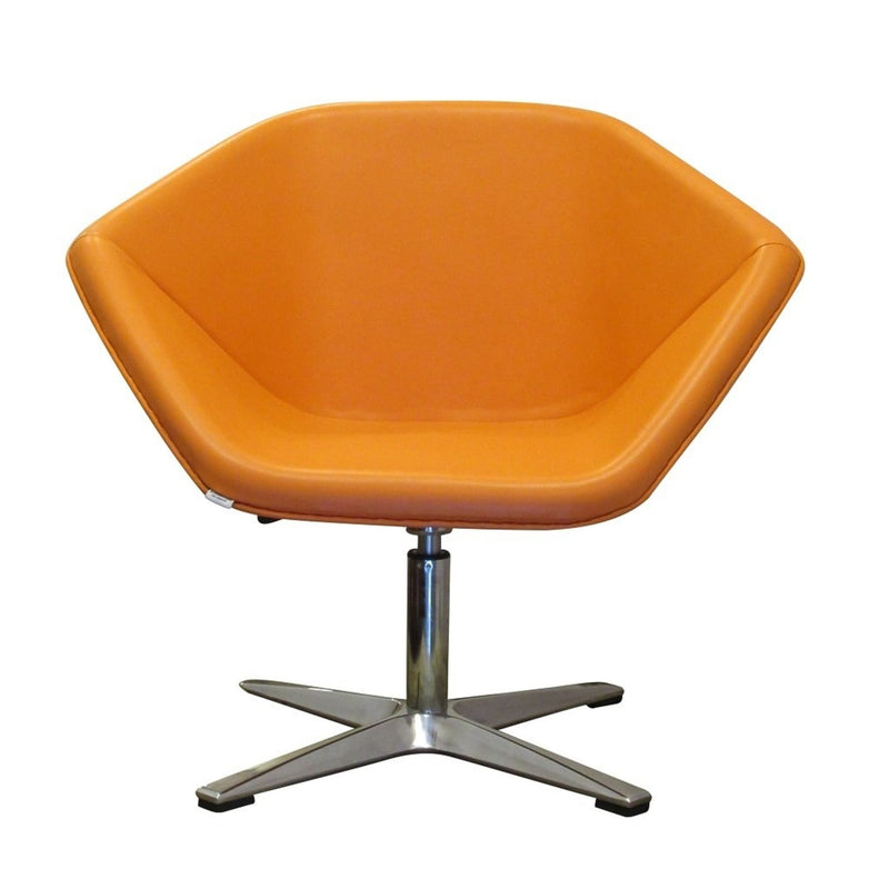 WorkStore Smile Lounge Chair with Moulded PU Foam & Metal Legs, Orange