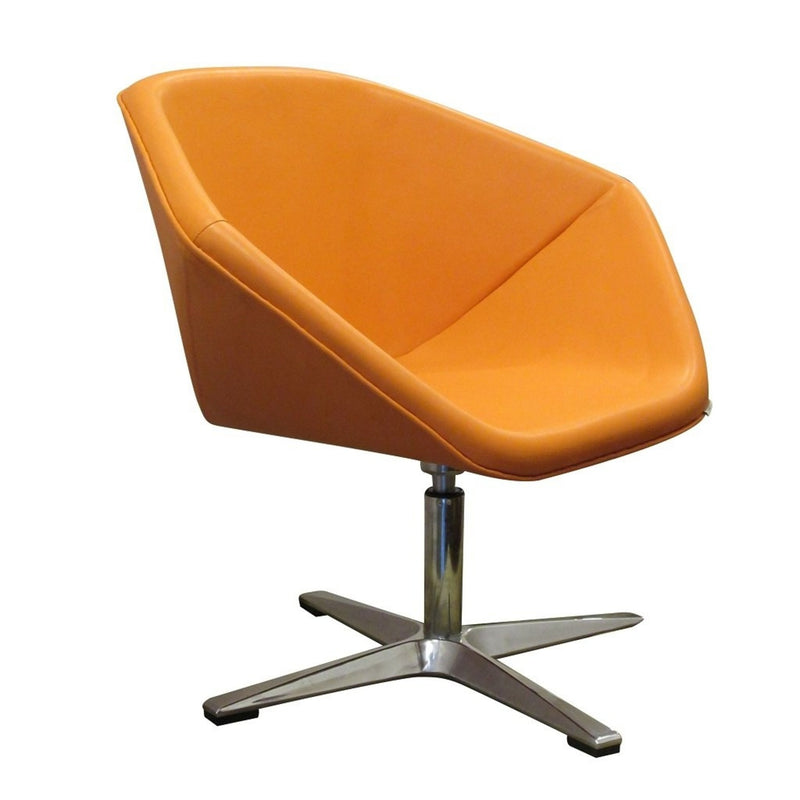 WorkStore Smile Lounge Chair with Moulded PU Foam & Metal Legs, Orange
