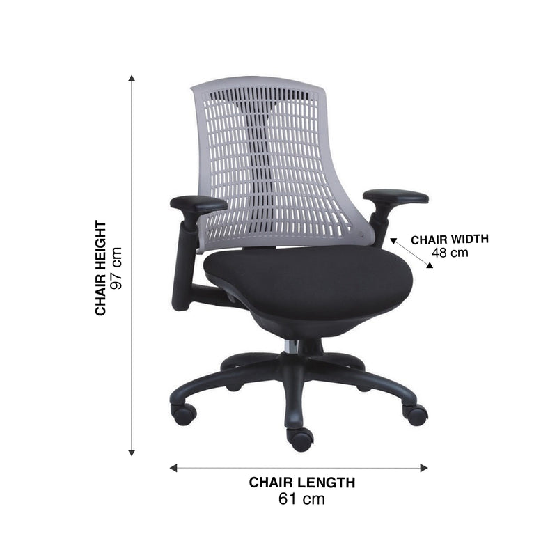 WorkStore Vamos Executive Chair with Adjustable Height, Mid Back