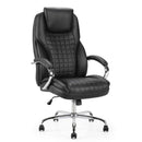 WorkStore Cirrus Executive Leather Chair, High Back with Headrest, Black