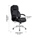WorkStore Cirrus Executive Leather Chair, High Back with Headrest, Black