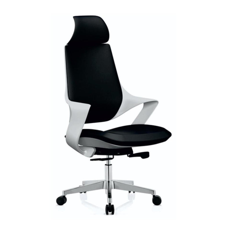 WorkStore Tokyo Executive Chair, Nylon High Backrest, Composite Leather, Black