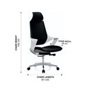 WorkStore Tokyo Executive Chair, Nylon High Backrest, Composite Leather, Black