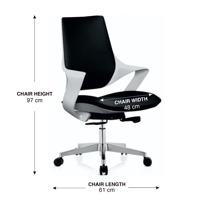 WorkStore Tokyo Executive Chair, Mid-Back, Composite Leather, Black
