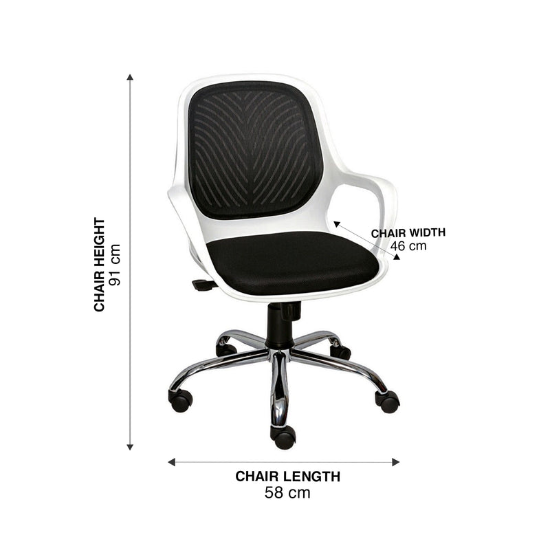 Elsa DX Study Chair, adjustable height, White