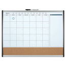 Quartet White Planner Board & Bulletin, Arc Frame, 23x17