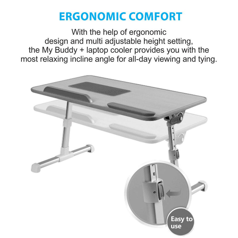 Portronics Buddy Plus Portable/Adjustable Laptop Stand with Cooling fan