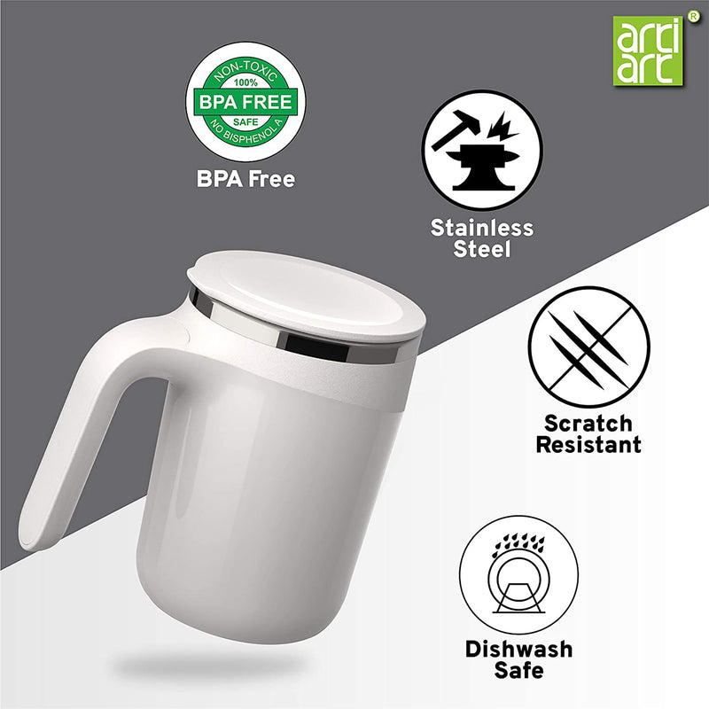 Artiart Doctor Mug with Thermal Suction, Flip Lid, Stainless Steel